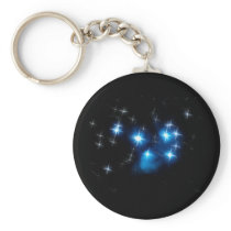 Pleiades Blue Star Cluster Key Chain