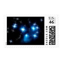 Pleiades Blue Star Cluster Postage Stamp