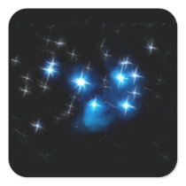 Pleiades Blue Star Cluster Square Stickers