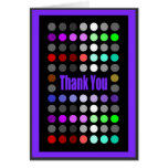 Plethora of Rainbow Circles, Geometric Thank You Greeting Card