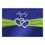 Plisados del azul real y tarjeta de contestación d invitacion personal 