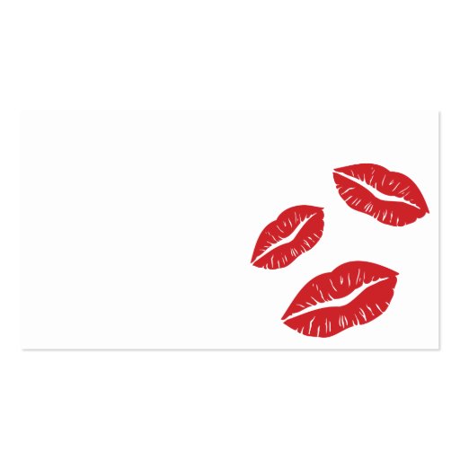 PLKR  LOVE KISSES RED LIPS SMILES BUSINESS CARD TEMPLATES (front side)