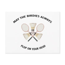 Plop on Your Head Badminton Postcards