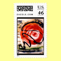 Plotkin's Entropy Abstract Painting Stamp stamps
