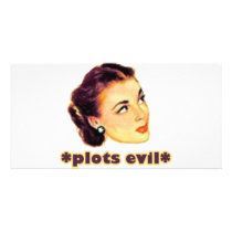 Plotting Evil Customized Photo Card