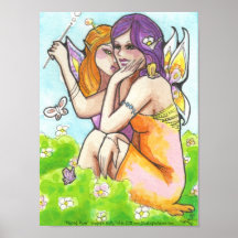 Plotting Pixies fairy sisters fantasy Art Poster