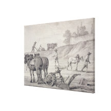 Ploughing the Fields Stretched Canvas Prints