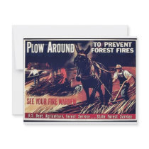 Plow Around To Prevent Forest Fires Custom Invitation
