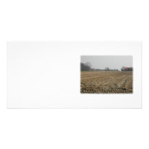 Plowed Field in Winter. Scenic. Custom Photo Card