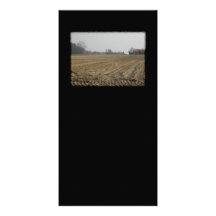 Plowed Field in Winter. Scenic. Picture Card