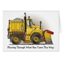 Plowing Through Snow Plow Truck Note Card