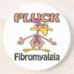 Pluck Fibromyalgia Awareness Design Drink Coaster