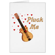 Pluck Me Valentine Guitar Greeting Cards