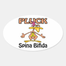 Pluck Spina Bifida Awareness Design Oval Sticker