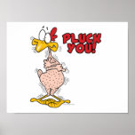 pluck you funny plucked chicken cartoon print