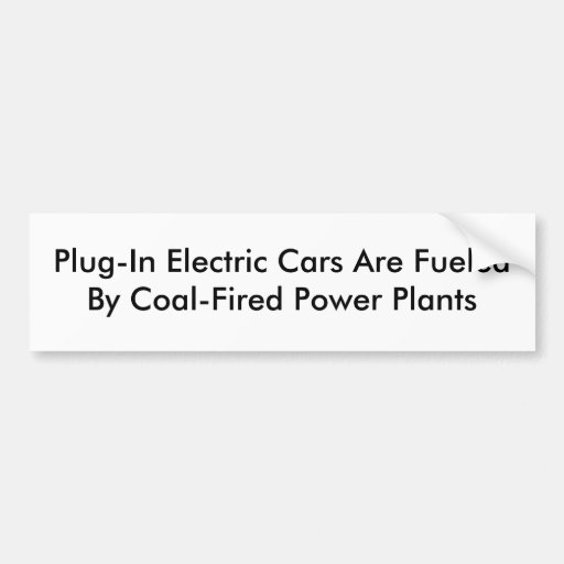 PlugIn Electric Cars Bumper Sticker Zazzle