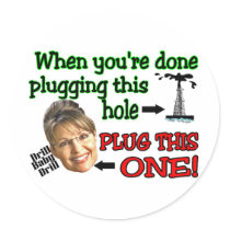 plug this hole round sticker