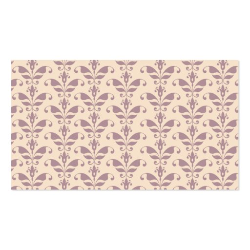 Plum and Champagne Damask Wedding Place Cards Business Cards (back side)