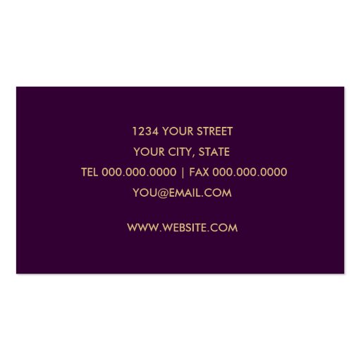 Plum and Gold Contemporary  Business Card (back side)