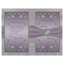 Plum and Pewter Floral Wedding Program Custom Flyer