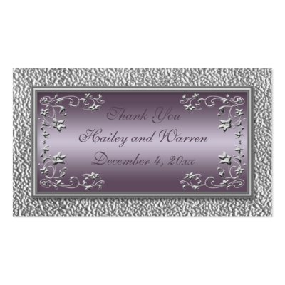 Plum and Pewter Wedding Favor Tags Business Card by NiteOwlStudio