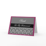 plum black & grey damask card