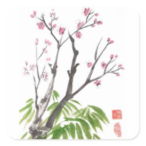Plum Blossom and Bamboo Stickers