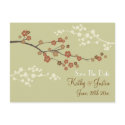 Plum Blossom Save The Date Postcard Smoke Yellow