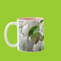 Plum Blossoms and Honey Bee Mug mugs