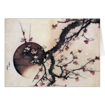 Plum Blossoms and the Moon, Hokusai Cards