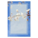 Plum Blossoms Blue Sky Blank Stationery