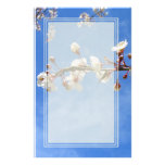 Plum Blossoms Blue Sky Blank Stationery