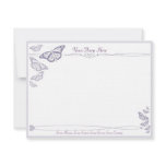 Plum Butterfly Correspondence Cards Personalized Announcement