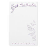 Plum Butterfly Personalised Note Paper Stationery Design
