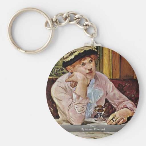 Plum By Manet Edouard Keychain