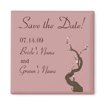 Plum Cherry Blossom Save the Date Magnent magnets