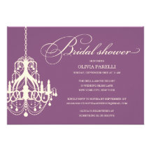PLUM & CREAM CHANDELIER | BRIDAL SHOWER INVITE