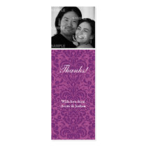 Plum Damask Skinny Favor Tag Business Card