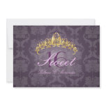 Plum Damask Sweet 16/ tiara/amethyst invitations