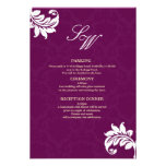 Plum Damask Wedding Enclosure Card Custom Announcements