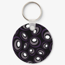 Plum & Fawn Offset Retro Ovals keychains by JaZilla Plum & Fawn Offset Retro Ovals keychains