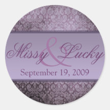 Plum Filigree Couple Sticker/Seal