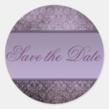 Plum Filigree Save the Date Sticker/Seal