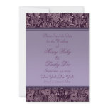 Plum Floral Save the Date Announcement