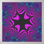 Plum Floral Star Poster posters