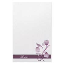 Plum Floral Stationery by PrettyPapers Plum Floral Stationery