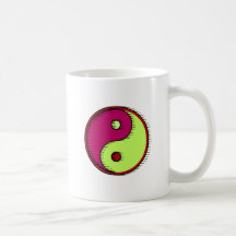 Plum Green Windblown Yin Yang Mugs