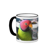 Plum Headed Parakeet mugs by MenagerieMayhem Plum Headed Parakeet mugs