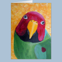 Plum Headed Parakeet Painting cards