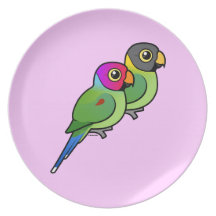 Plum-headed Parakeet Pair Party Plate